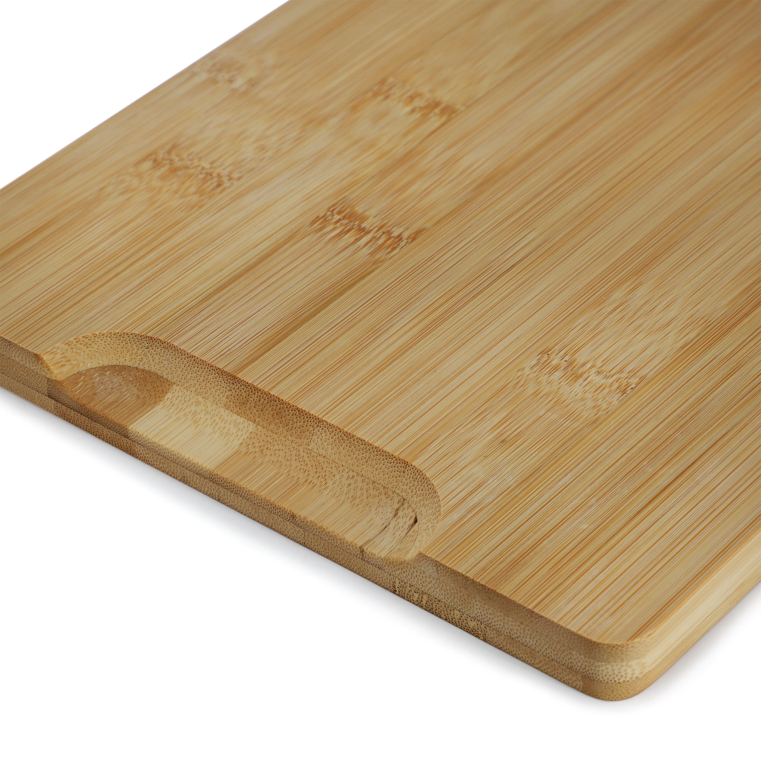 MegaChef 3 Piece 9 Inch, 12 Inch, and 15 Inch Bamboo Wood Cutting Board Set with Juice Grooves