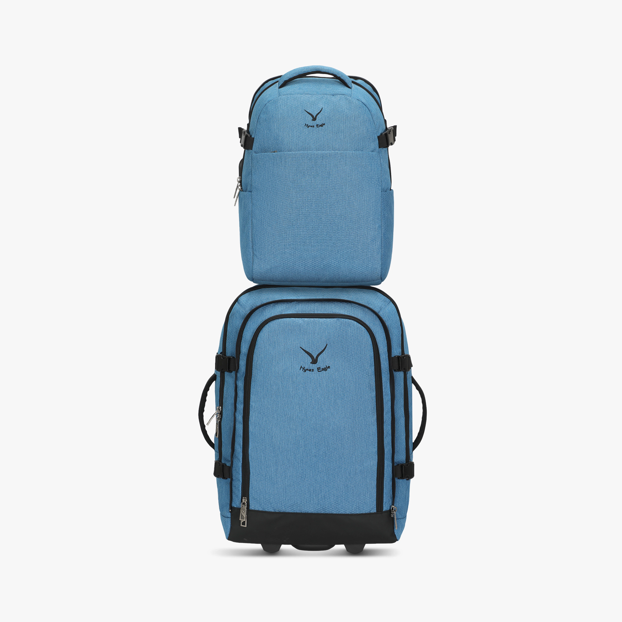 Hynes Eagle Unisex Rolling Travel Backpack Set (63L)