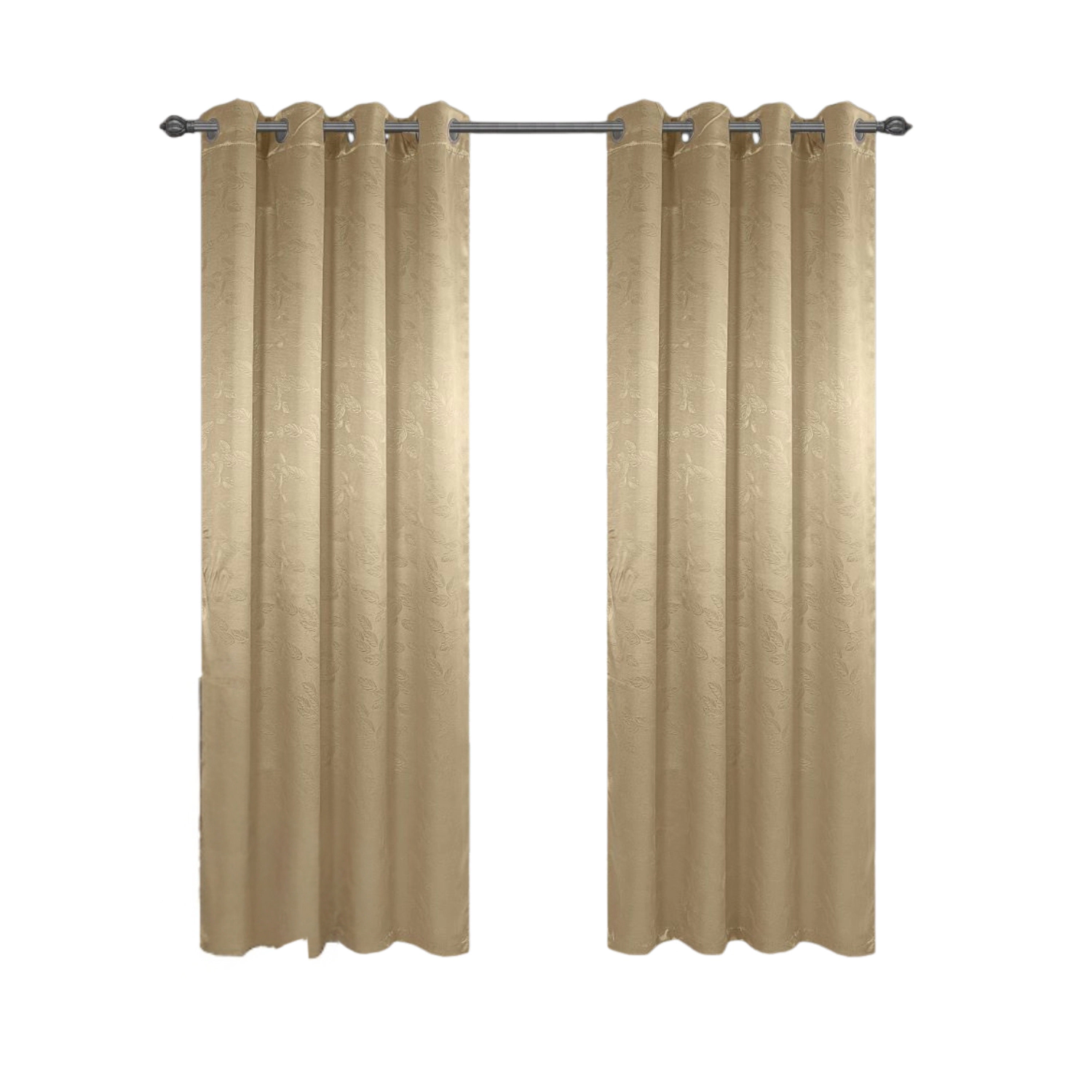 Olivia Gray 100% Polyester 200 GSM Arlo Embossed Blackout Grommet Curtain Panel 54" x 90" Gold