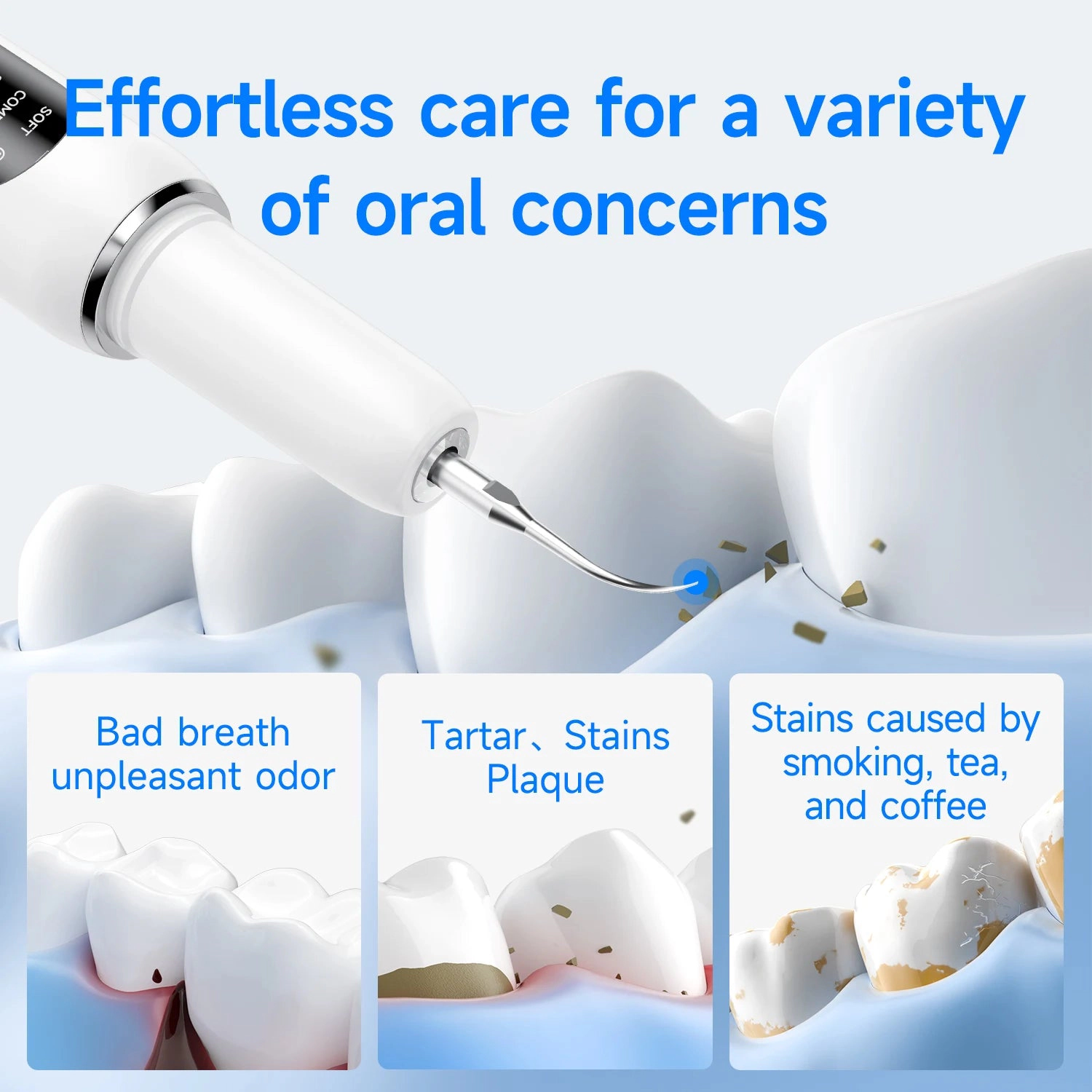 Curvy Moon T6 Ultrasonic Tooth Cleaner - Smart Dental Plaque Remover
