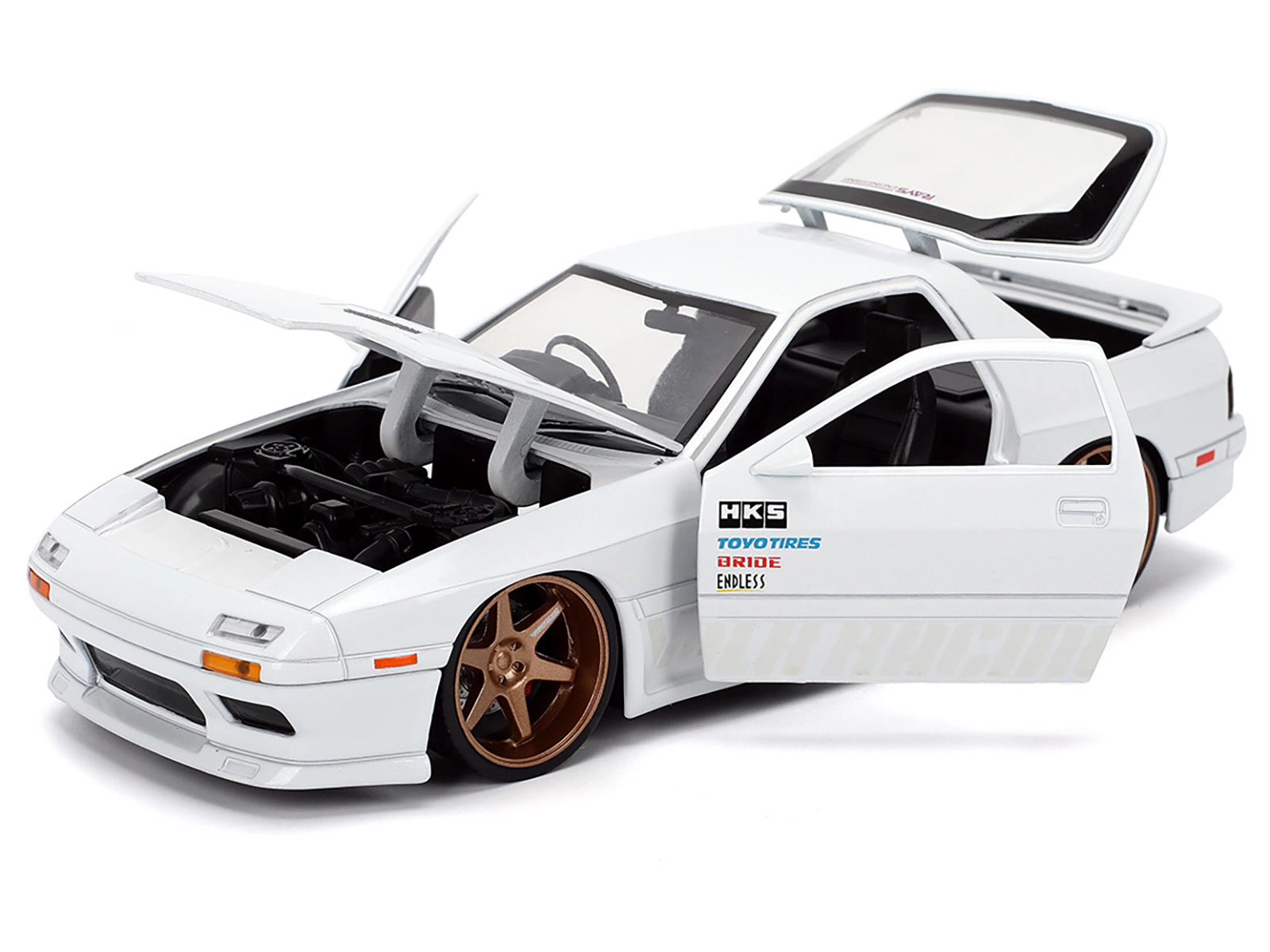 Jada 1985 Mazda RX-7 White "JDM Tuners" Series 1/24 Diecast Model Car by Jada