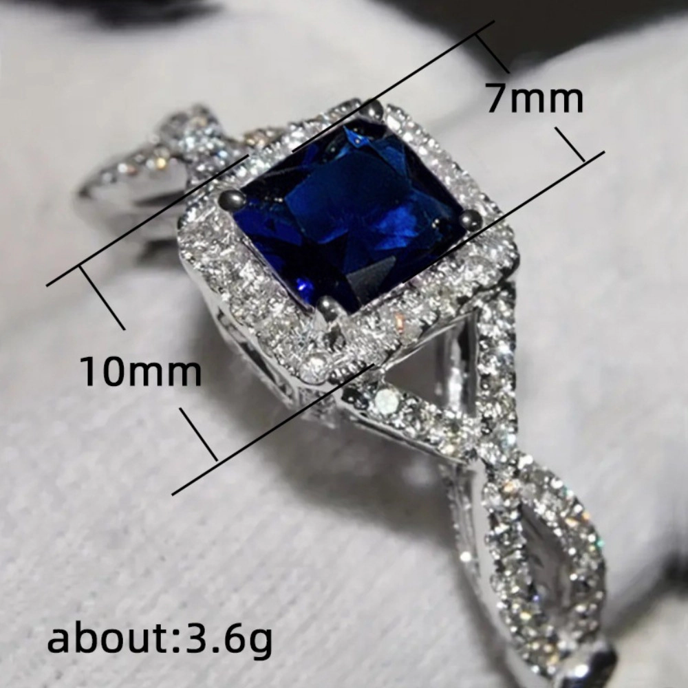 Elegant Rhinestone Decorated Copper Promise Ring