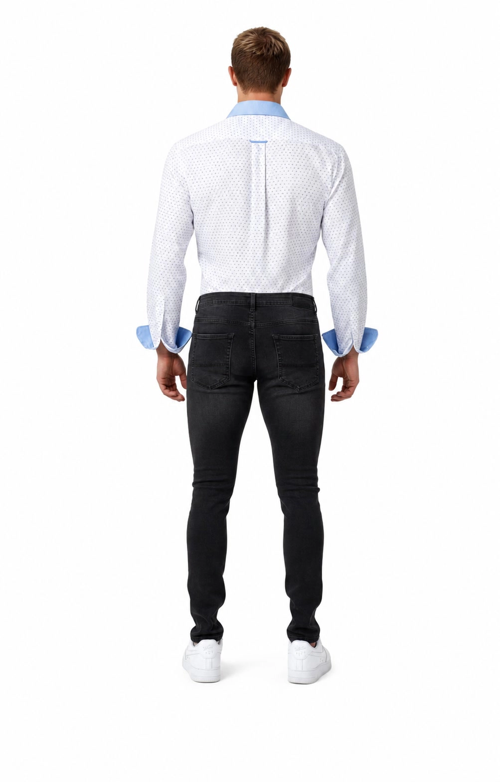 Elie Balleh Slim Fit Mens Modern Ditsy Print Shirt