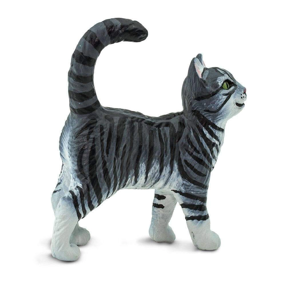Safari Ltd. - Gray Tabby Cat Kids Toy Figure