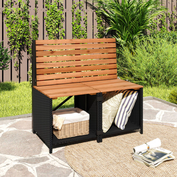 Hivvago 2-In-1 Transforming Picnic Table And Chairs Set With Storage