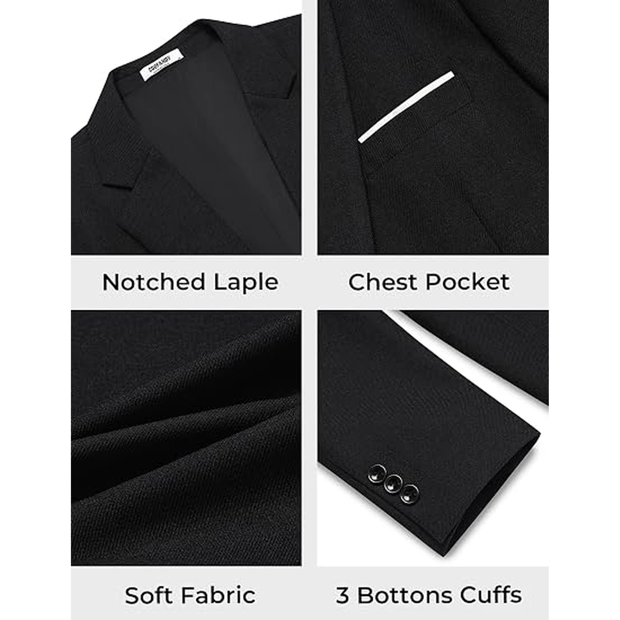 COOFANDY Mens Dressy Long Sleeve Blazer Notched Lapel One Button Slim Sport Coat