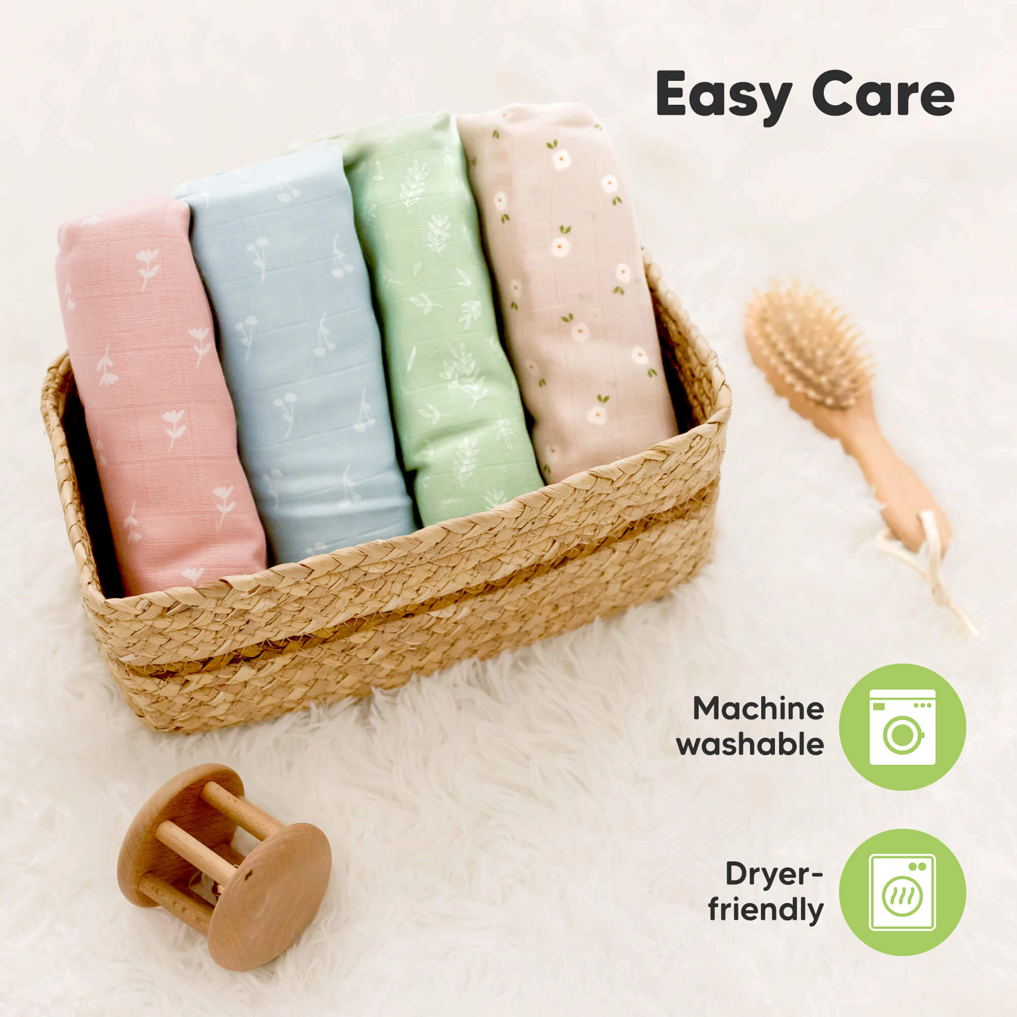 KeaBabies Lumi Muslin Swaddle Blankets