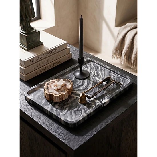 GAURI KOHLI Frontier Black Marble Tray