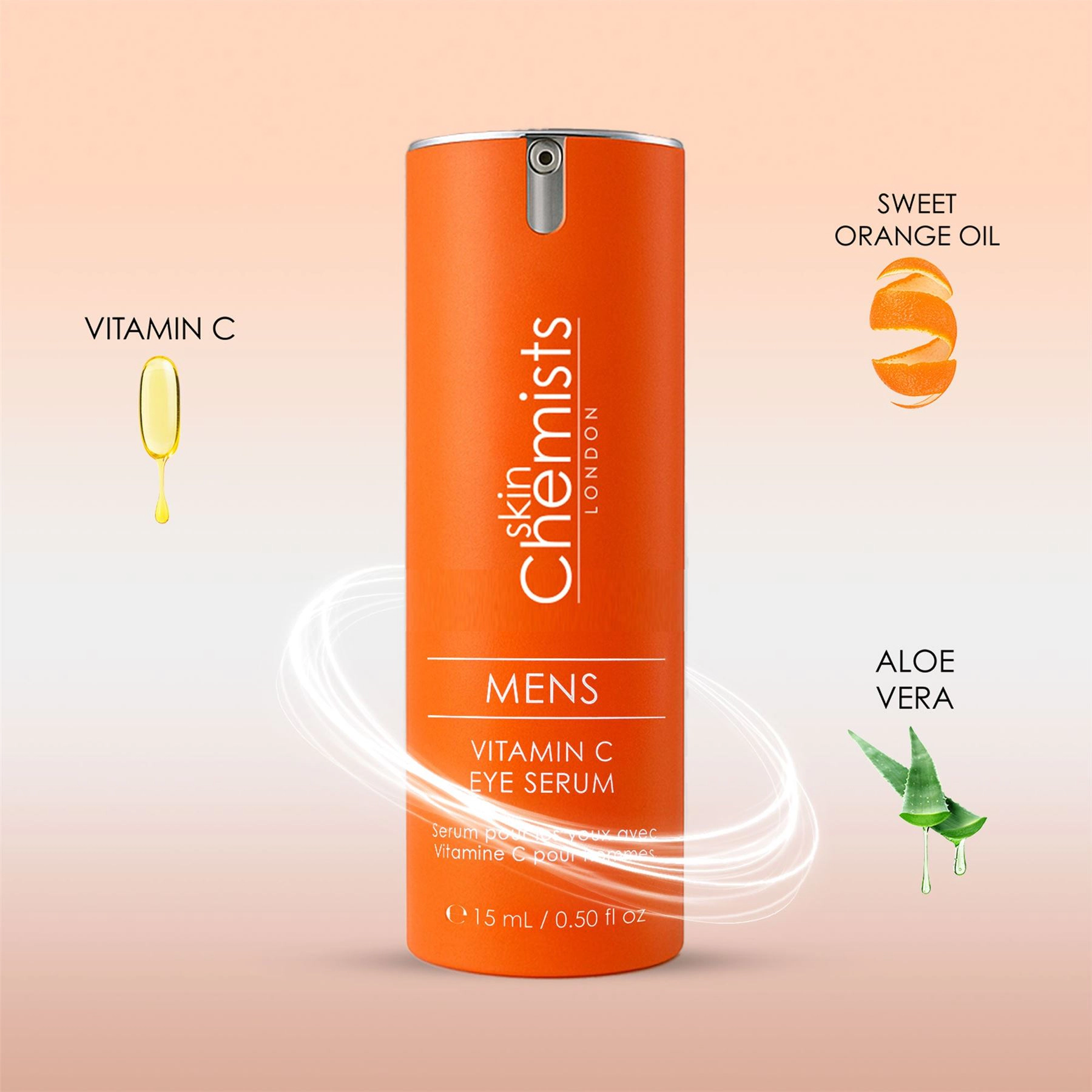 skinChemists Men's Vitamin C Eye Serum 15ml - Brightening Anti-Aging Treatment