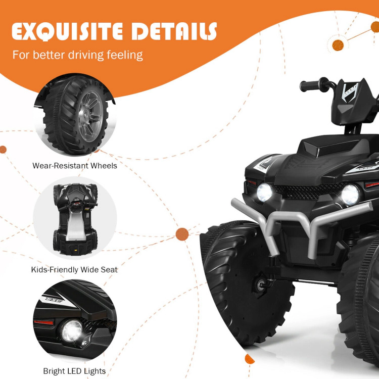 Hivvago 12V Kids Ride on ATV with LED lights and Treaded Tires