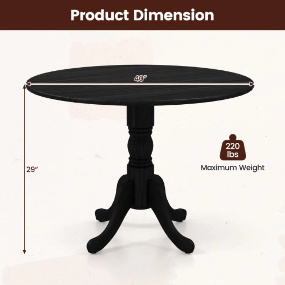 Hivvago Round Dining Table Crafted Wood with Trestle Support