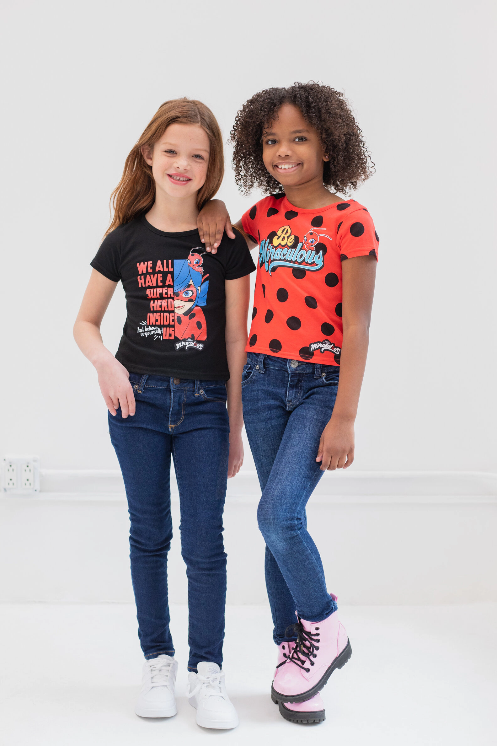 Miraculous Ladybug Girls' 2-Pack Short Sleeve T-Shirts