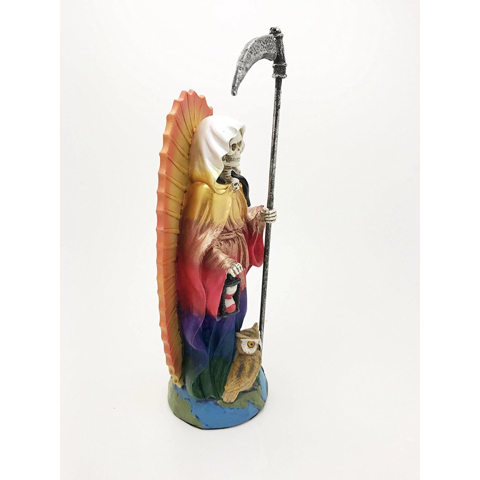 Pacific Giftware Rainbow Tunic Holy Death Santa Muerte Holding Scythe Figurine 7.25 Inch