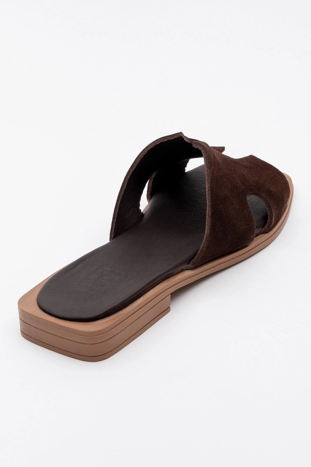 Forever & Always Womens Jez Leather Slide Sandals