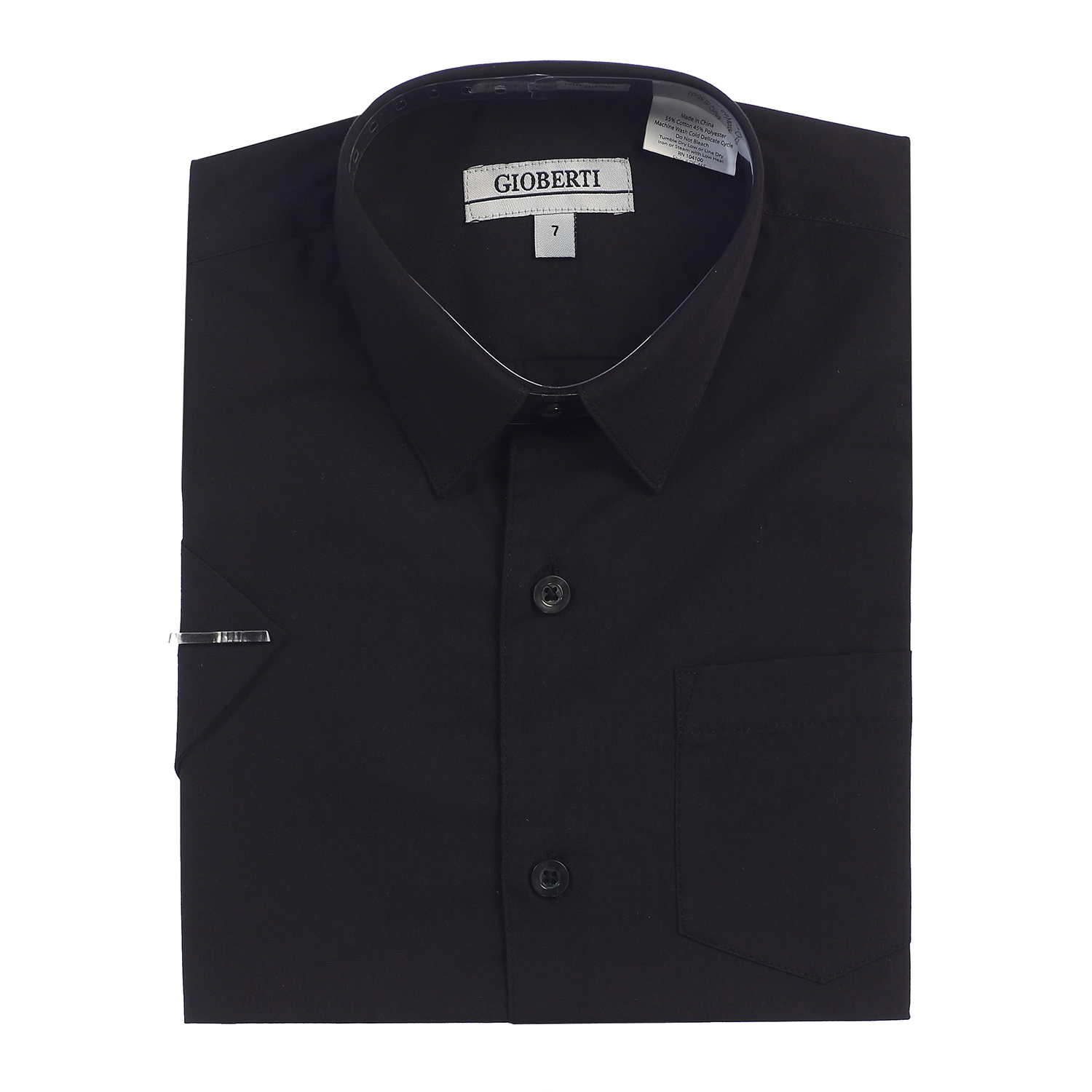 Gioberti Boy's Short Sleeve Solid Dress Shirt