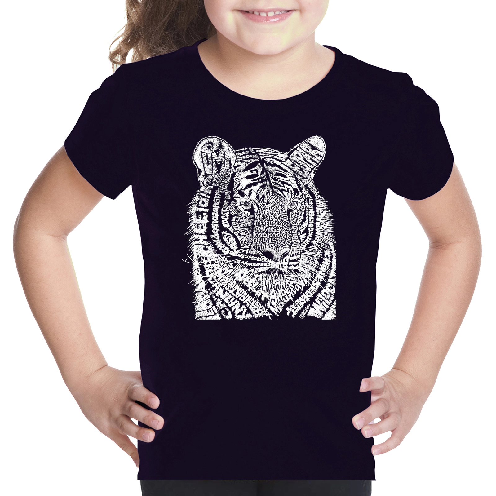 LA Pop Art Girls Word T-Shirt - Big Cats