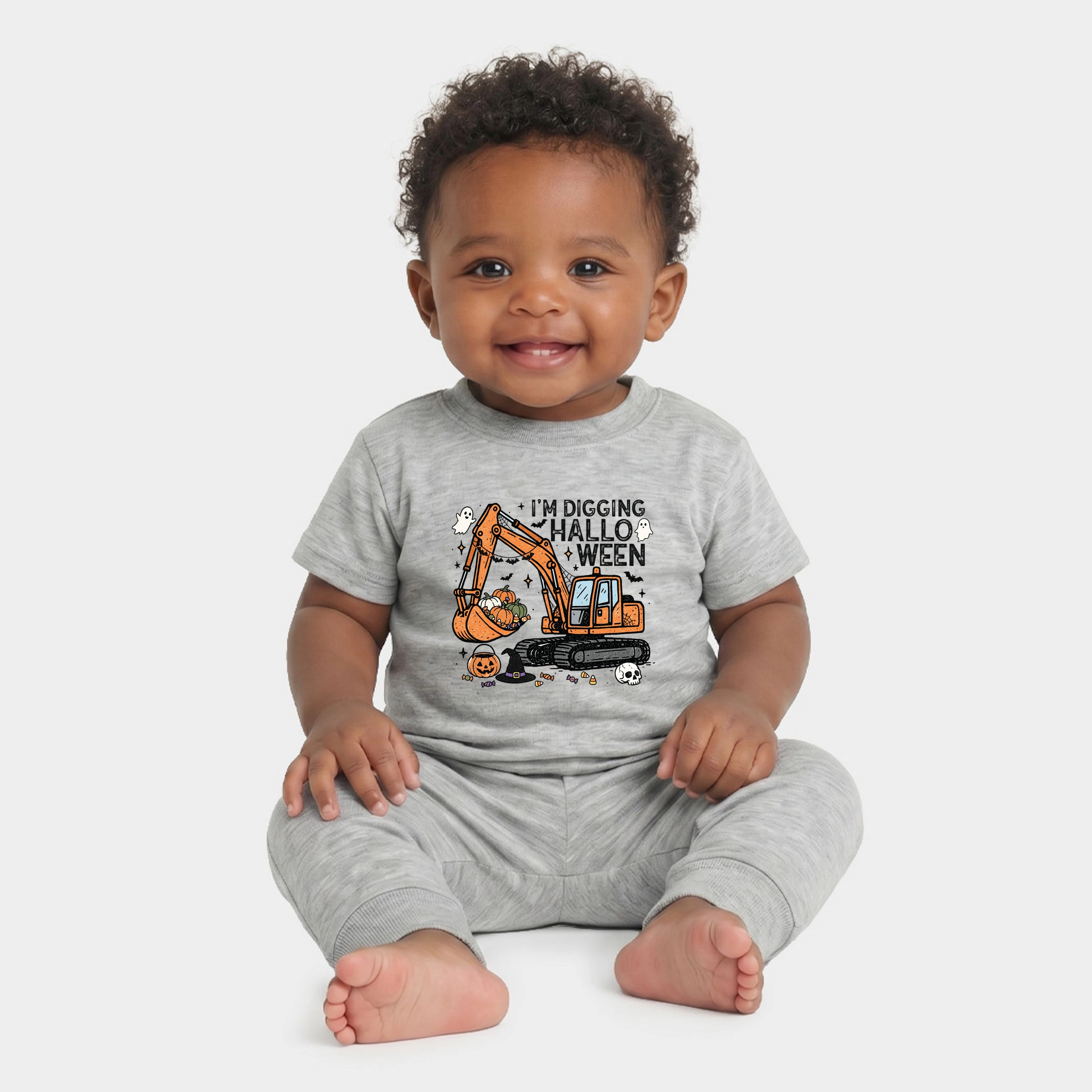 The Juniper Shop - Infant Jogger Pant Crew Set I'm Digging Halloween