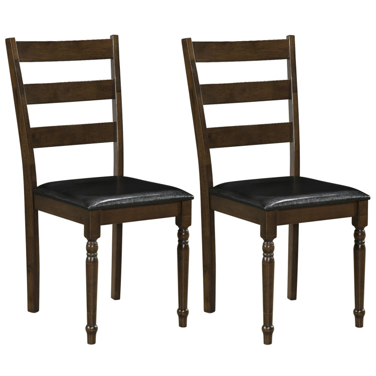 Hivvago Farmhouse Pu Leather Upholstered Dining Chairs Set Of 2
