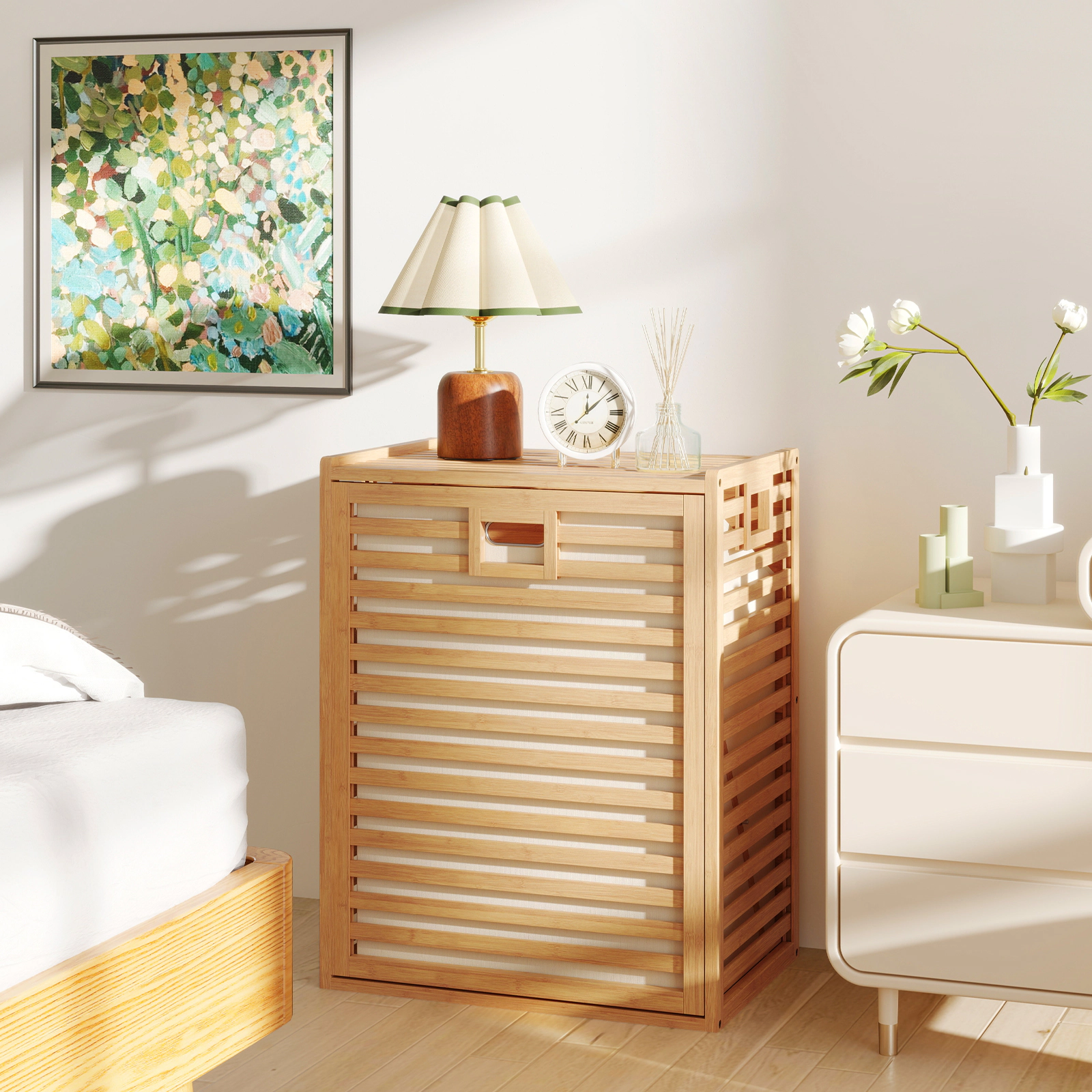 SlickBlue Natural Wicker Laundry Hamper with Removable Fabric Bin