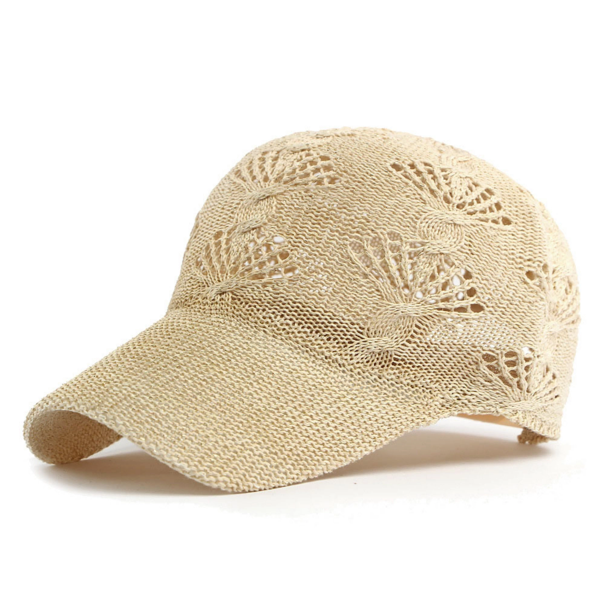 Anna-Kaci Women's Crochet Knit Baseball Cap Breathable Openwork Lightweight Casual Hat