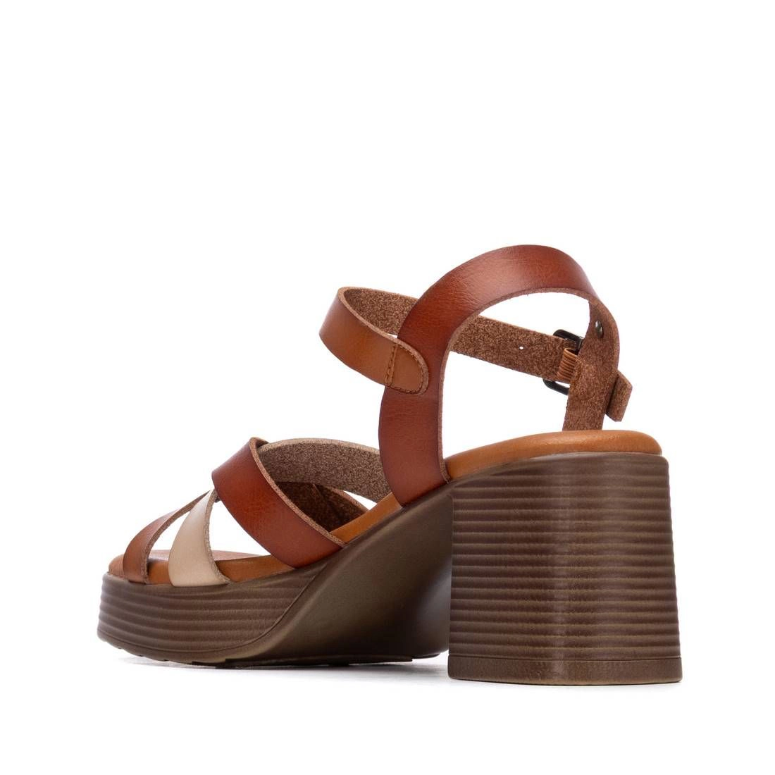 Refresh Women's Sandals Memory Foam, Ankle Strap, Block Heel