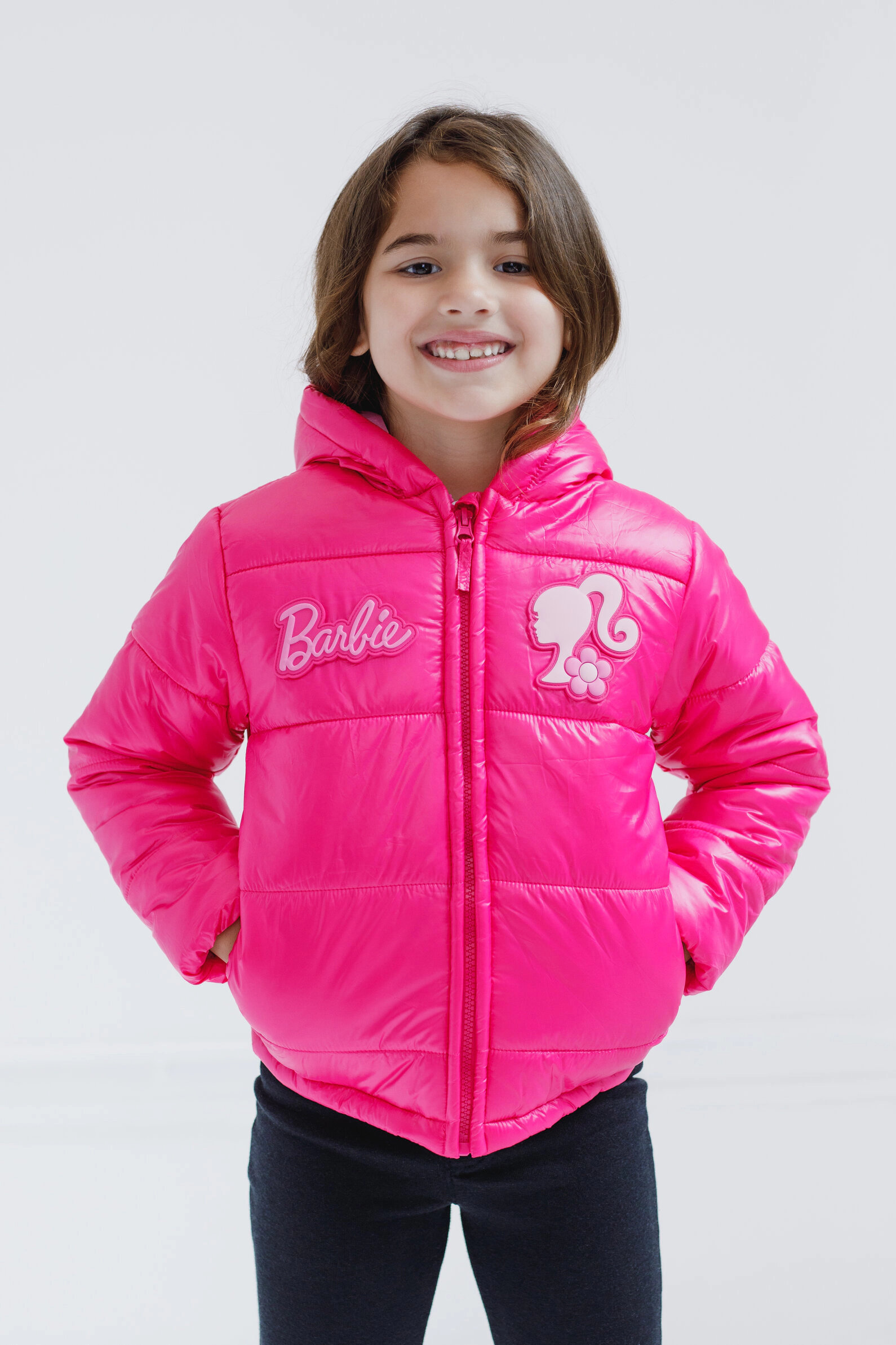 Barbie Girls' Hooded Puffer Jacket