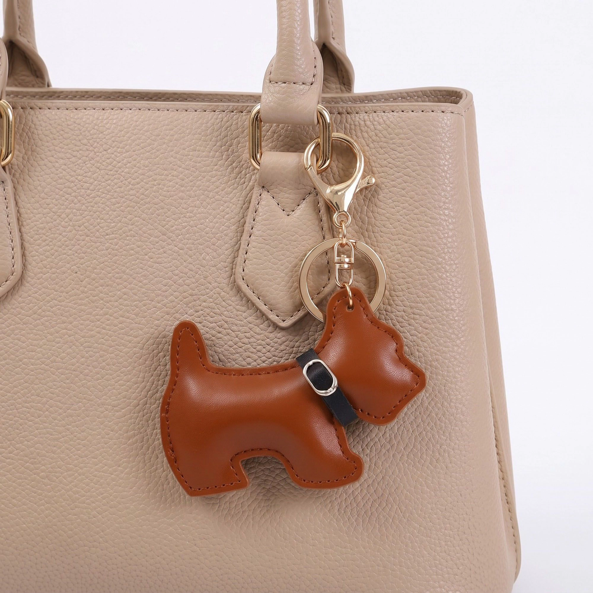 Alilang Women's Scottish Terrier Dog Bag Charm with Dual Gold Tone Clip