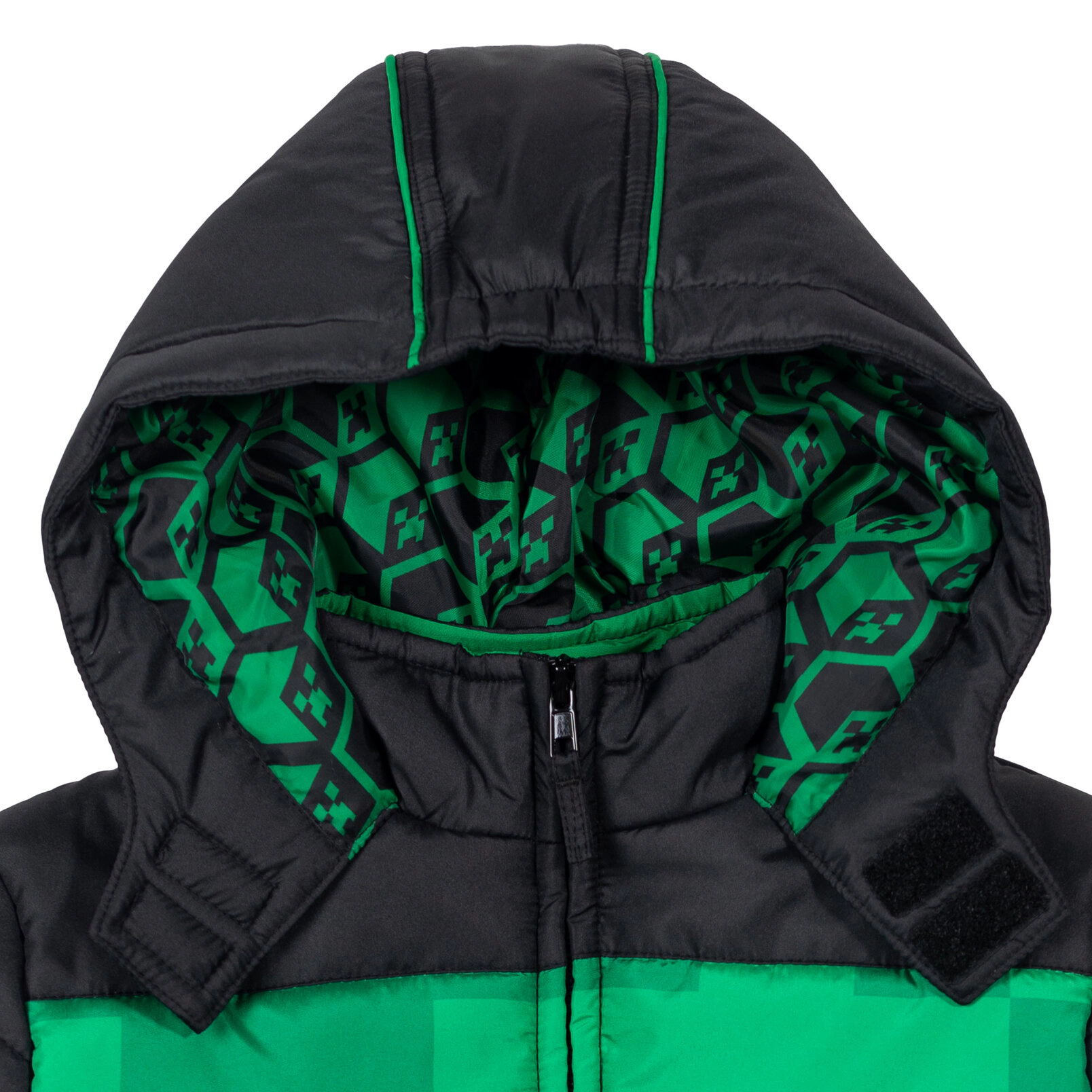 Minecraft Boys' Zip-Up Hooded Puffer Coat