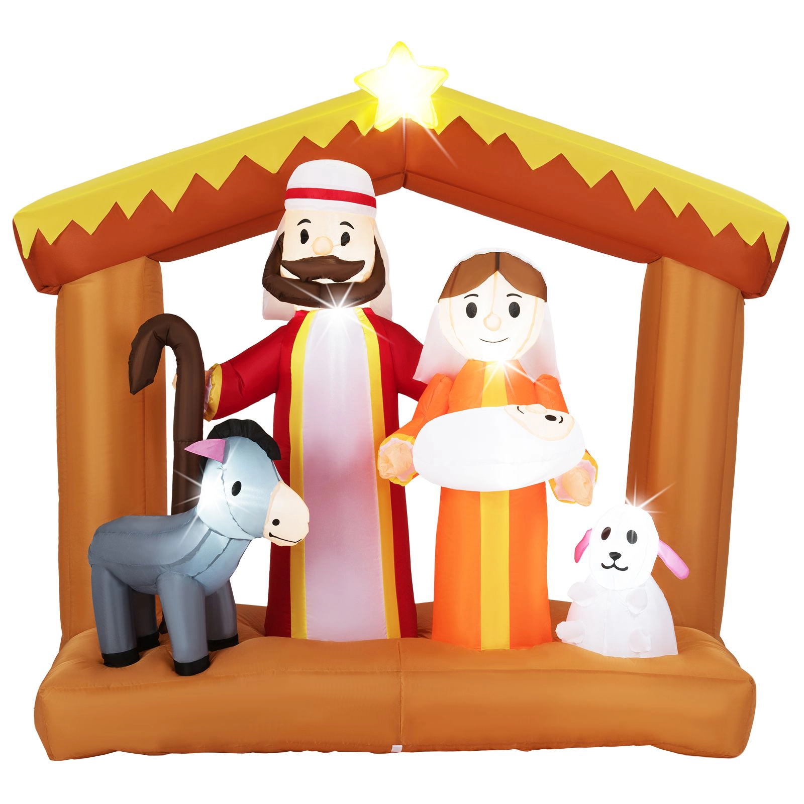 SlickBlue 6FT Christmas Nativity Scene Inflatable with LED Lights