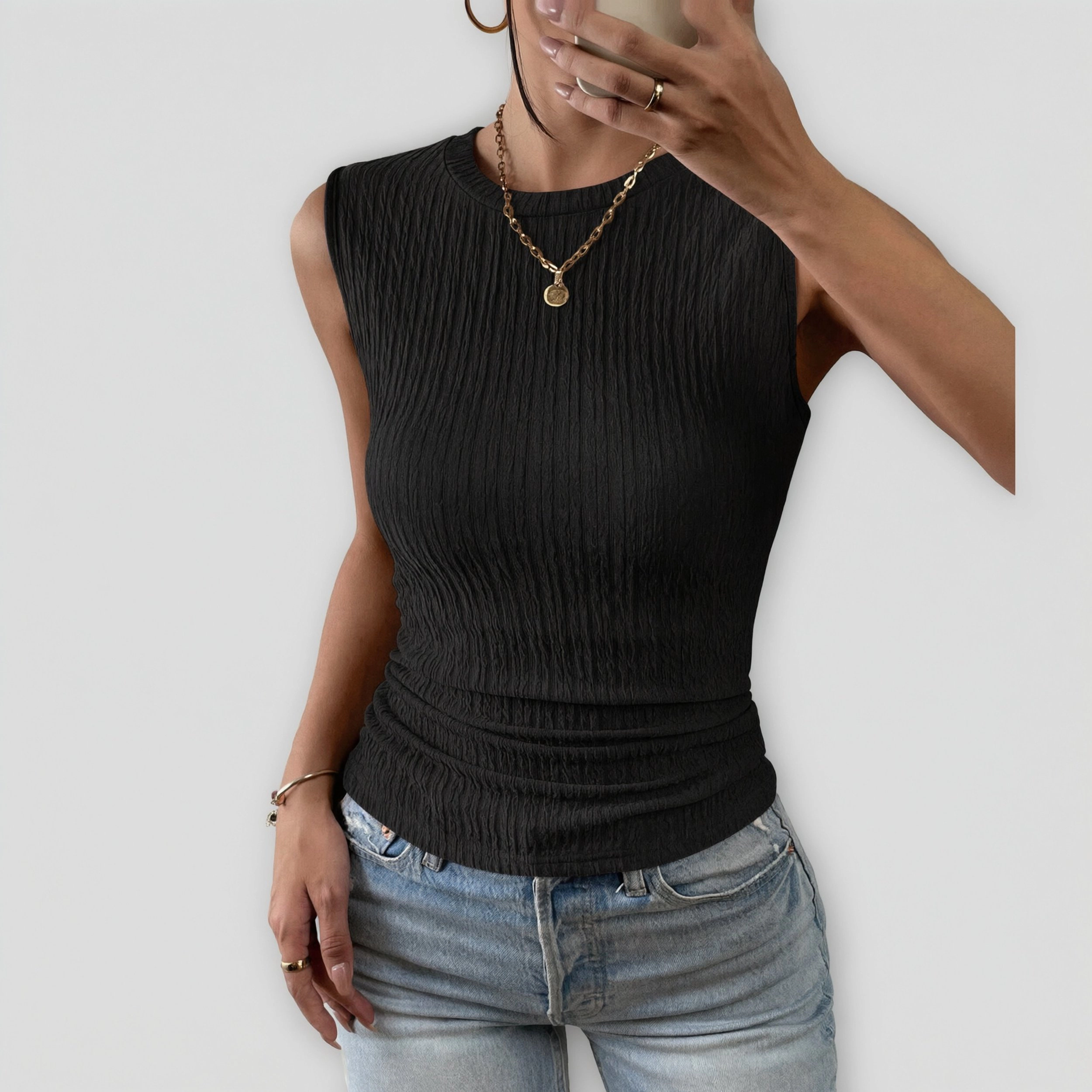 Zeagoo Women's High Neck Slim Fit Ribbed Sleeveless Tank Top