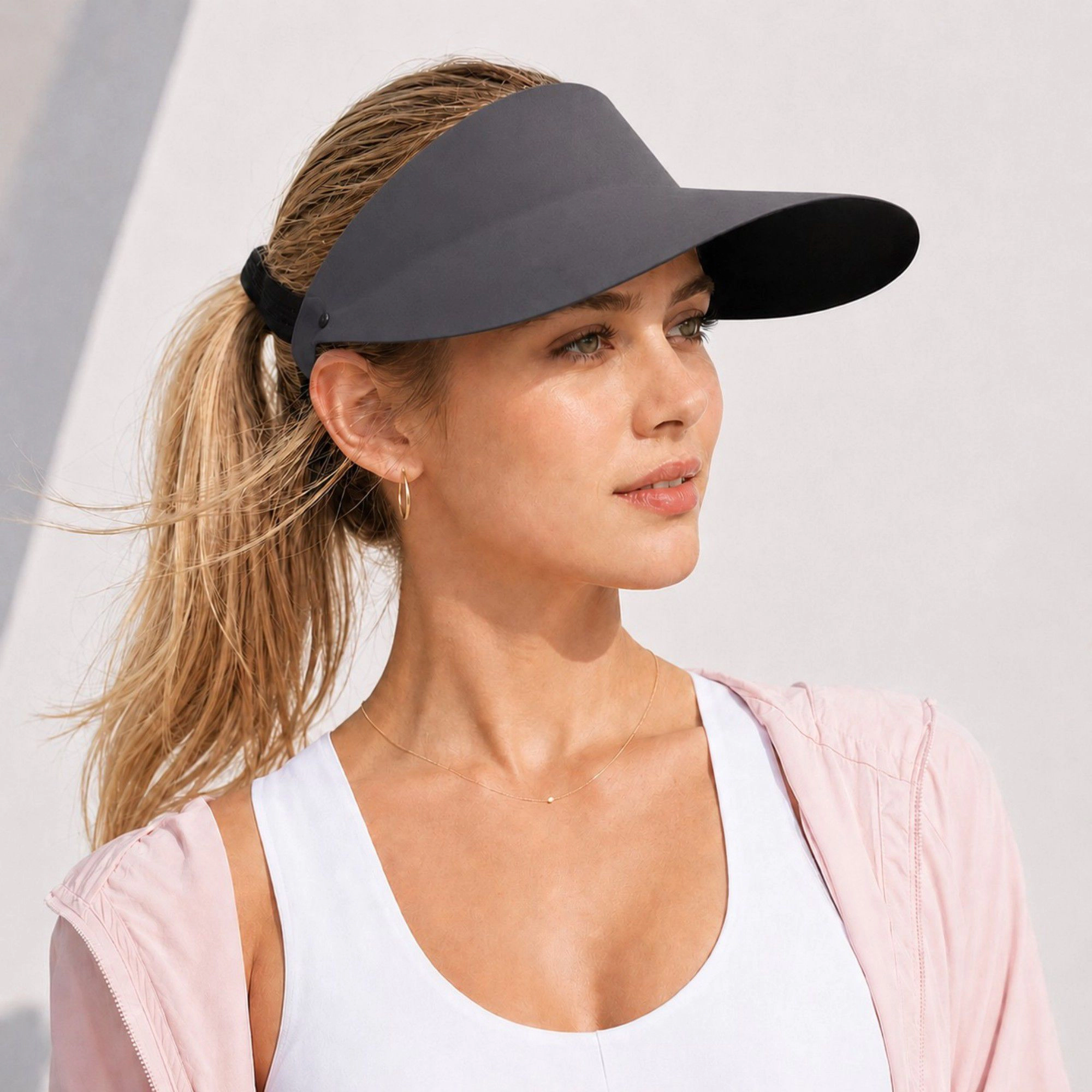 Alilang Women's Foldable Packable Wide Brim Sun Visor Hat with Roll Up Travel Design
