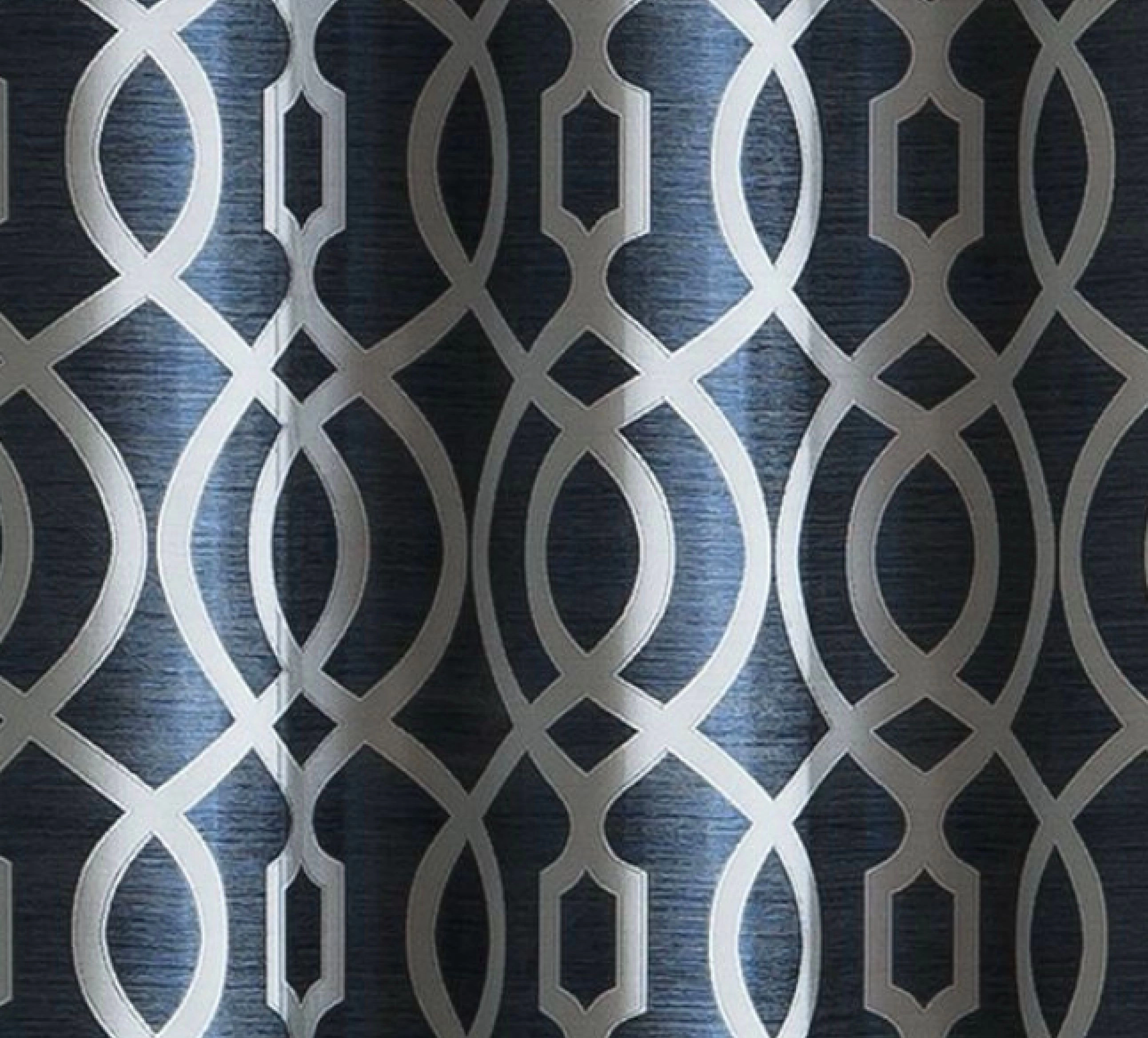 Kate Aurora Royal Living 2 Pack Venetian Semi Sheer Lattice Grommet Top Curtain Panels