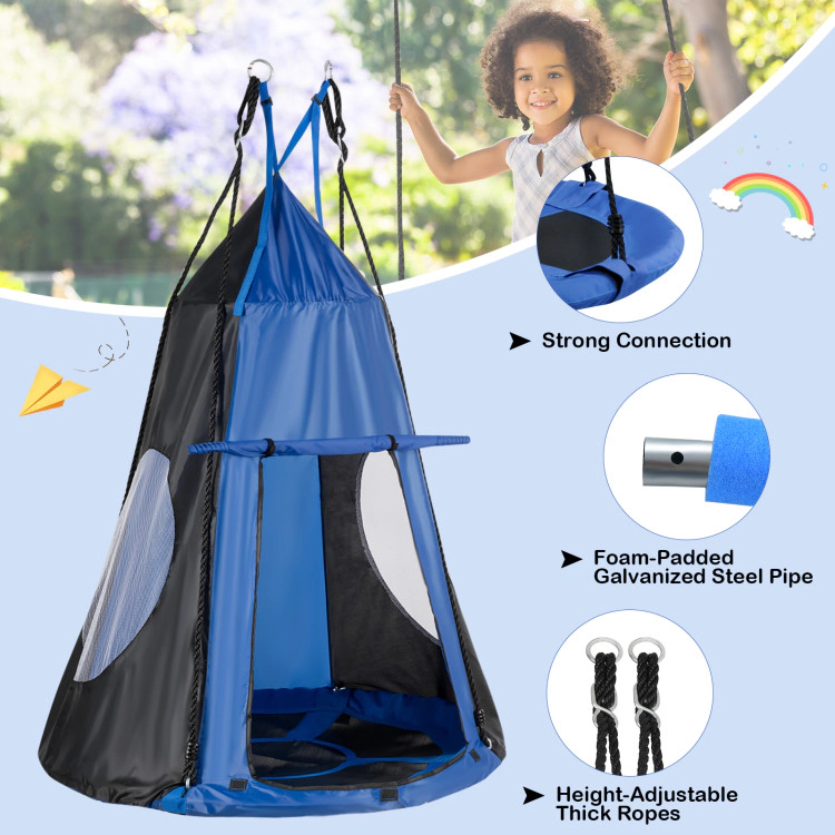 Hivvago 2-In-1 40 Inch Kids Hanging Chair Detachable Swing Tent