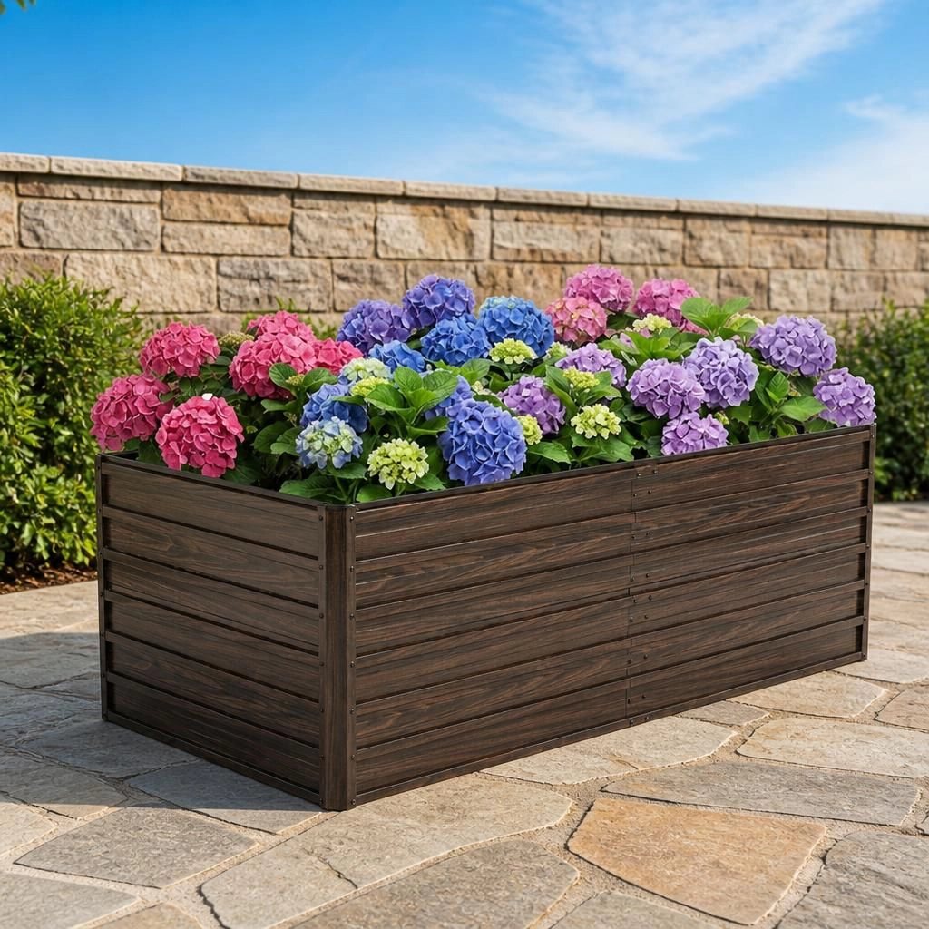 WOW PIONEER Large Rectangular Outdoor Raised Garden Planter Box for Growing Vegetables Flowers and Herbs