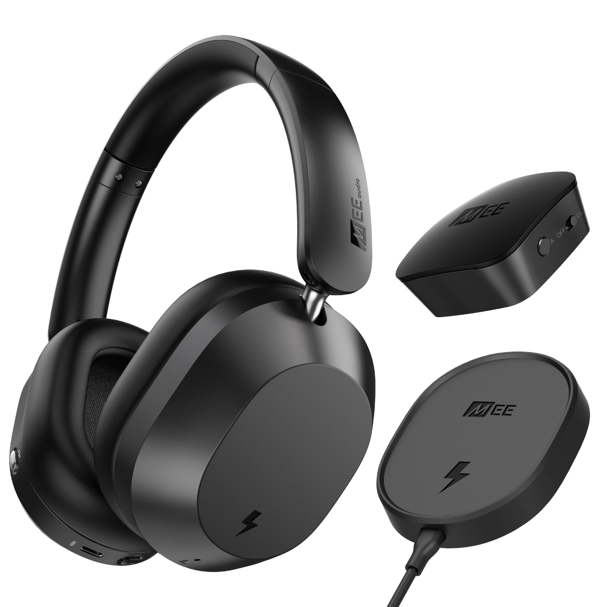 MEE audio Matrix Cinema 3D Noise Canceling Headphones + Connect Bluetooth Transmitter Bundle for all TVs