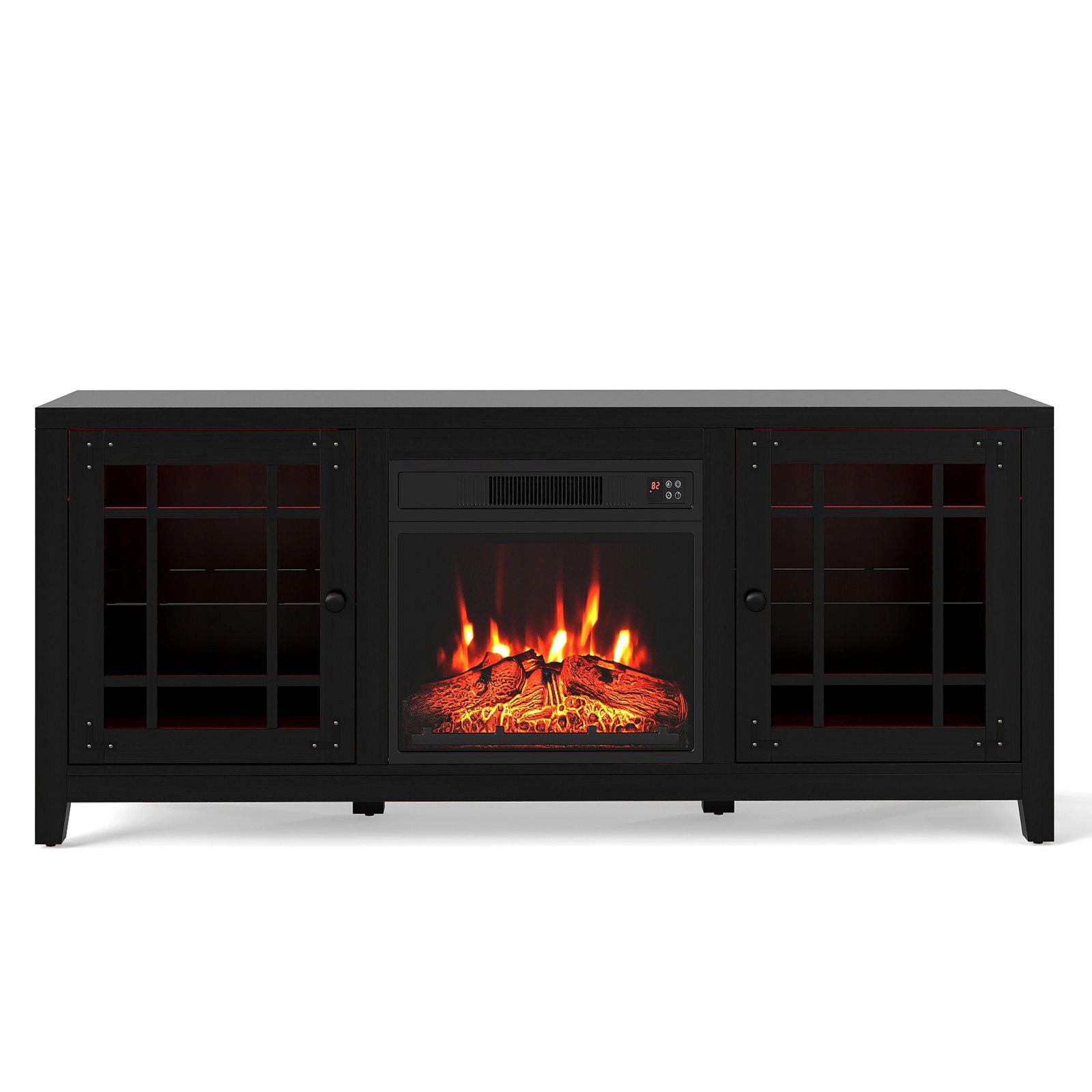 SlickBlue 58 Inch TV Stand with Electric Fireplace & LED Lights