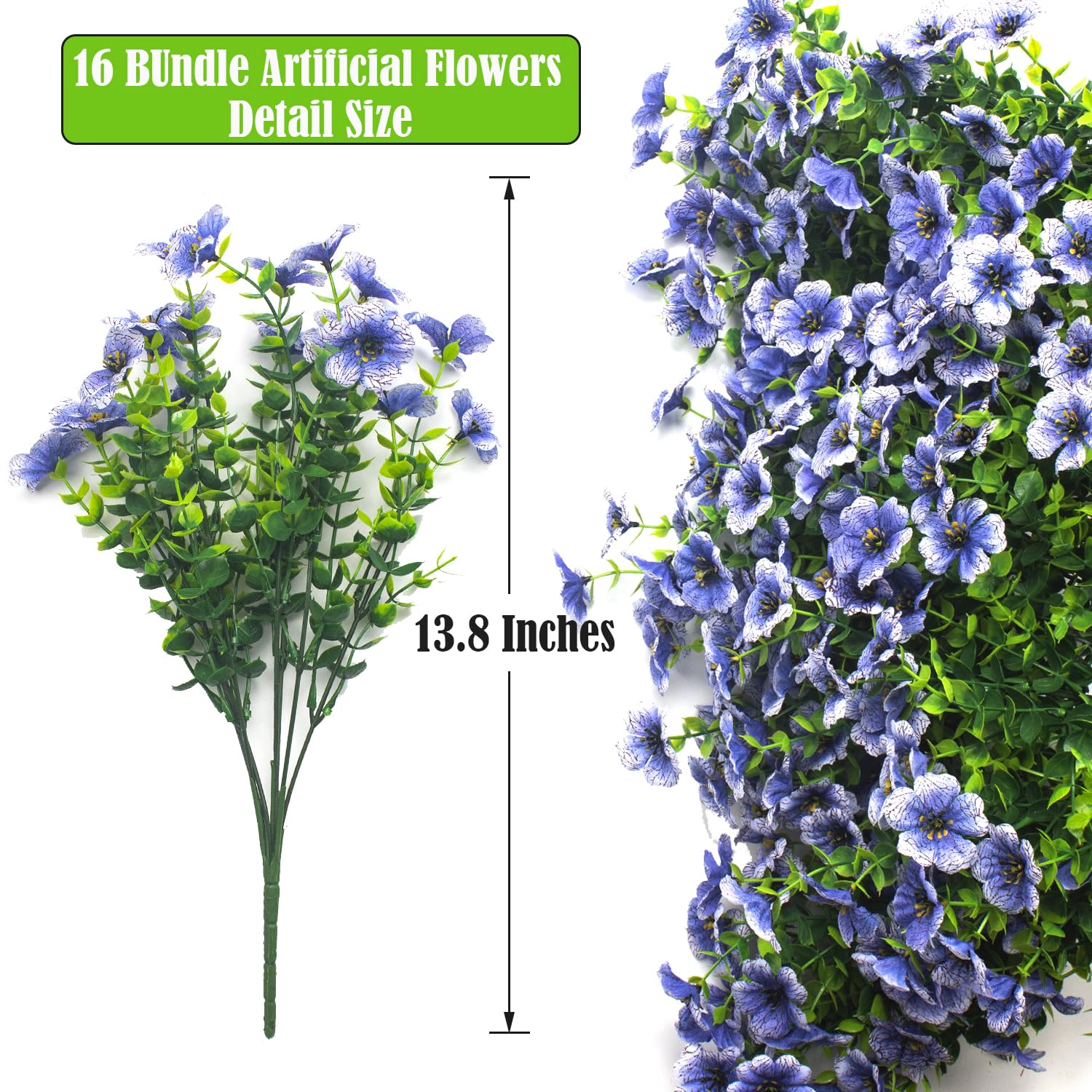 PUPWE Artificial Outdoor Flowers Spring Decor