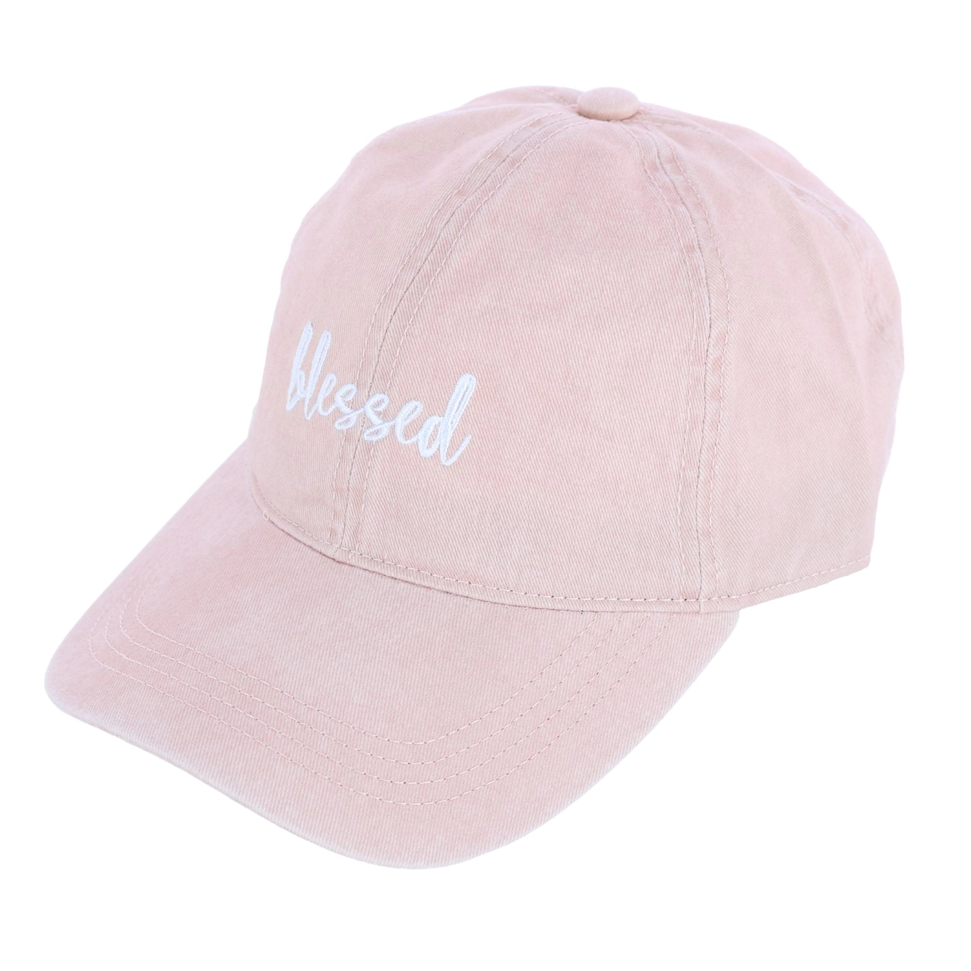 David & Young Women's Blessed Embroidered Denim Baseball Cap Hat