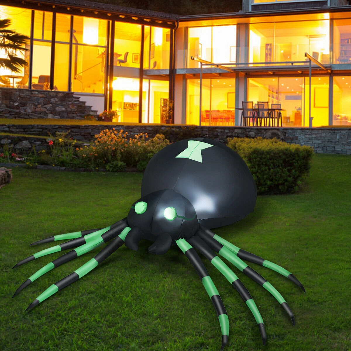 LJG 6 Feet Halloween Inflatable Blow-up Spider