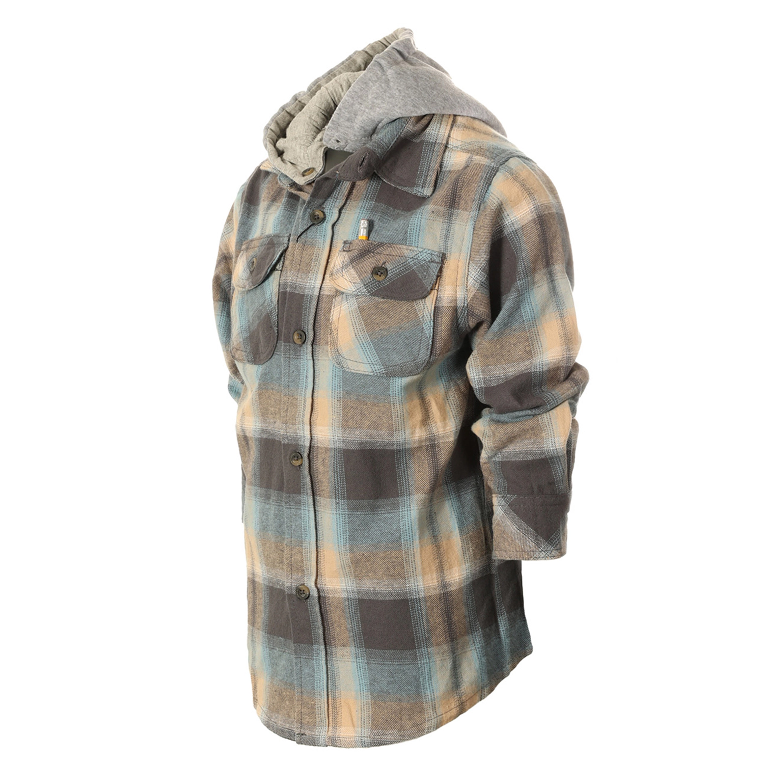 Gioberti Boy's 100% Cotton Removable Hoodie Plaid Checkered Flannel Shirt