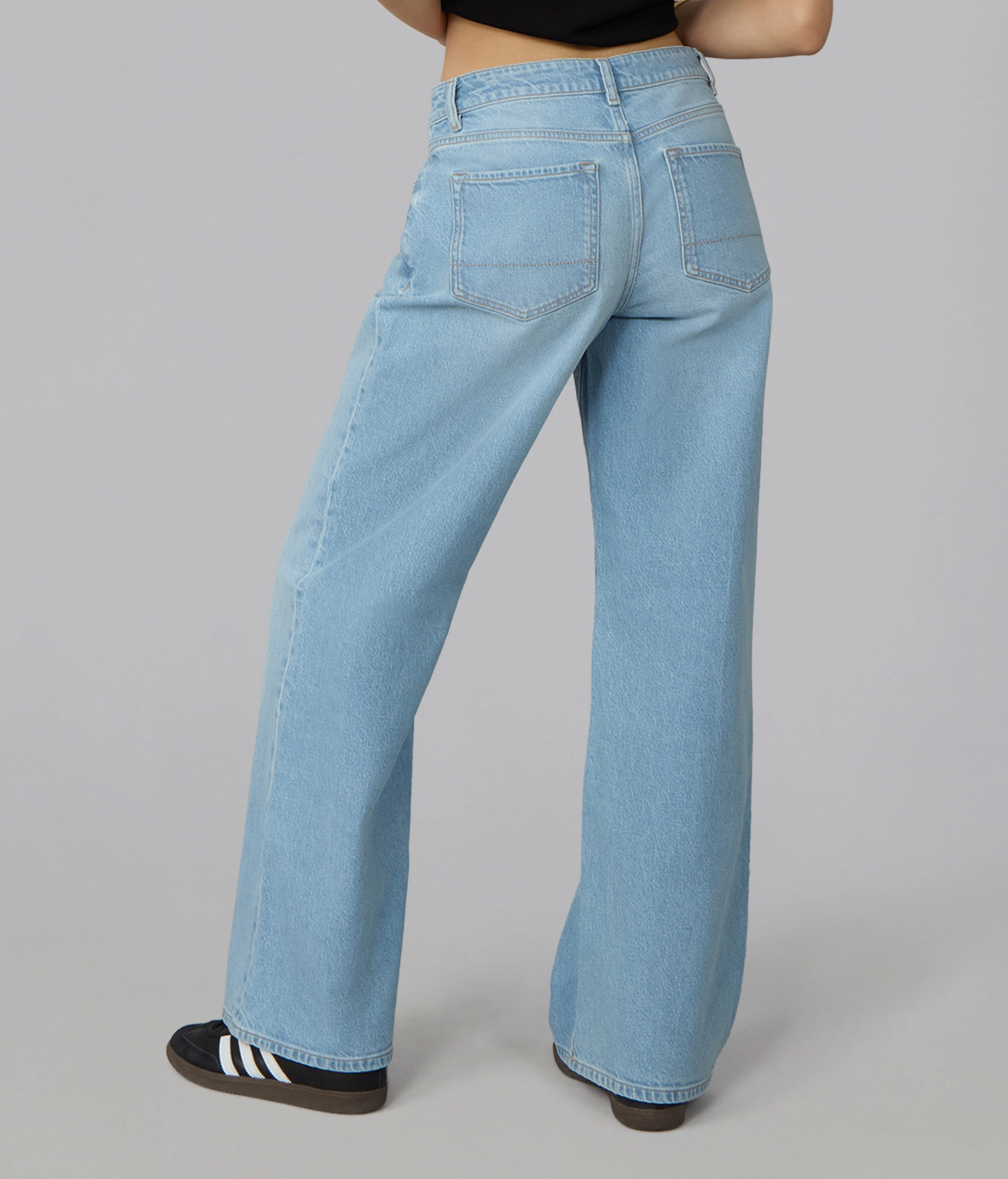 Lola Denim Womens Colette High Rise Wide Leg Jeans