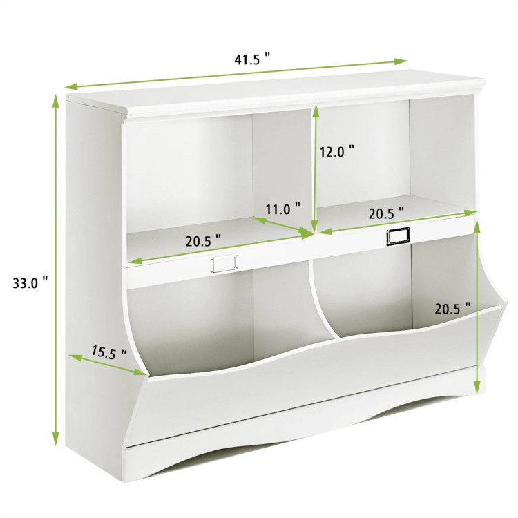 Hivvago Kids Toy Storage Organizer With Bookshelf And Bookcase