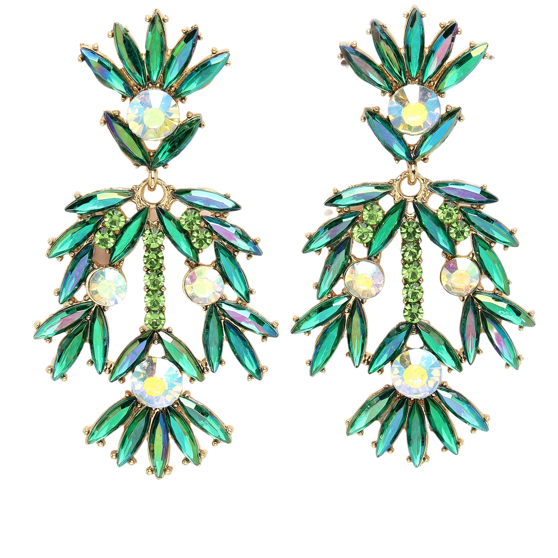 AGP PARIS Womens Diva Collection Fancy Floral Plume Drop Earrings