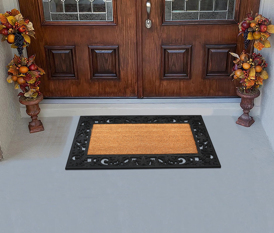 A1HC Coir and Rubber Door Mat 38x23 Inches Anti-Shed Heavy Duty Non-Slip