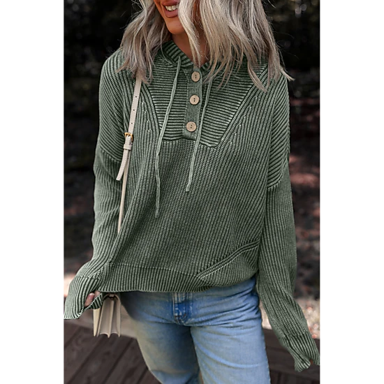 Threaded Pear Women's Sofioya Knit Drawstring Hooded Sweater