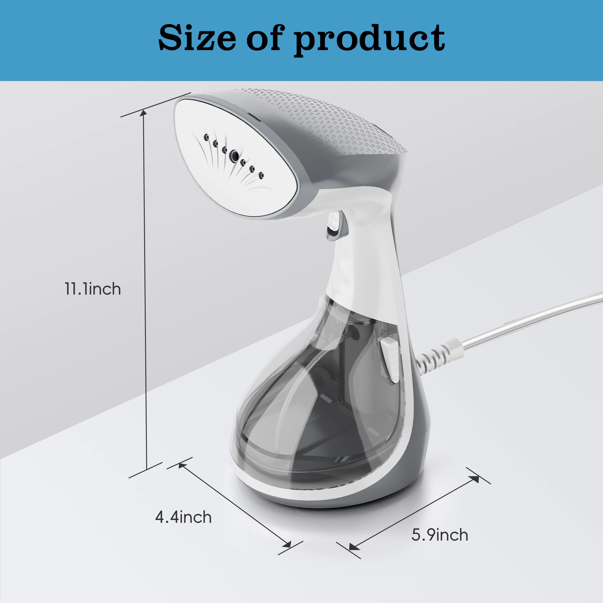 WHALL - Portable Handheld Steamer & Iron with 1200W Quick Heat, Steam and Dry Modes, Wrinkle Remover, Brush Attachment