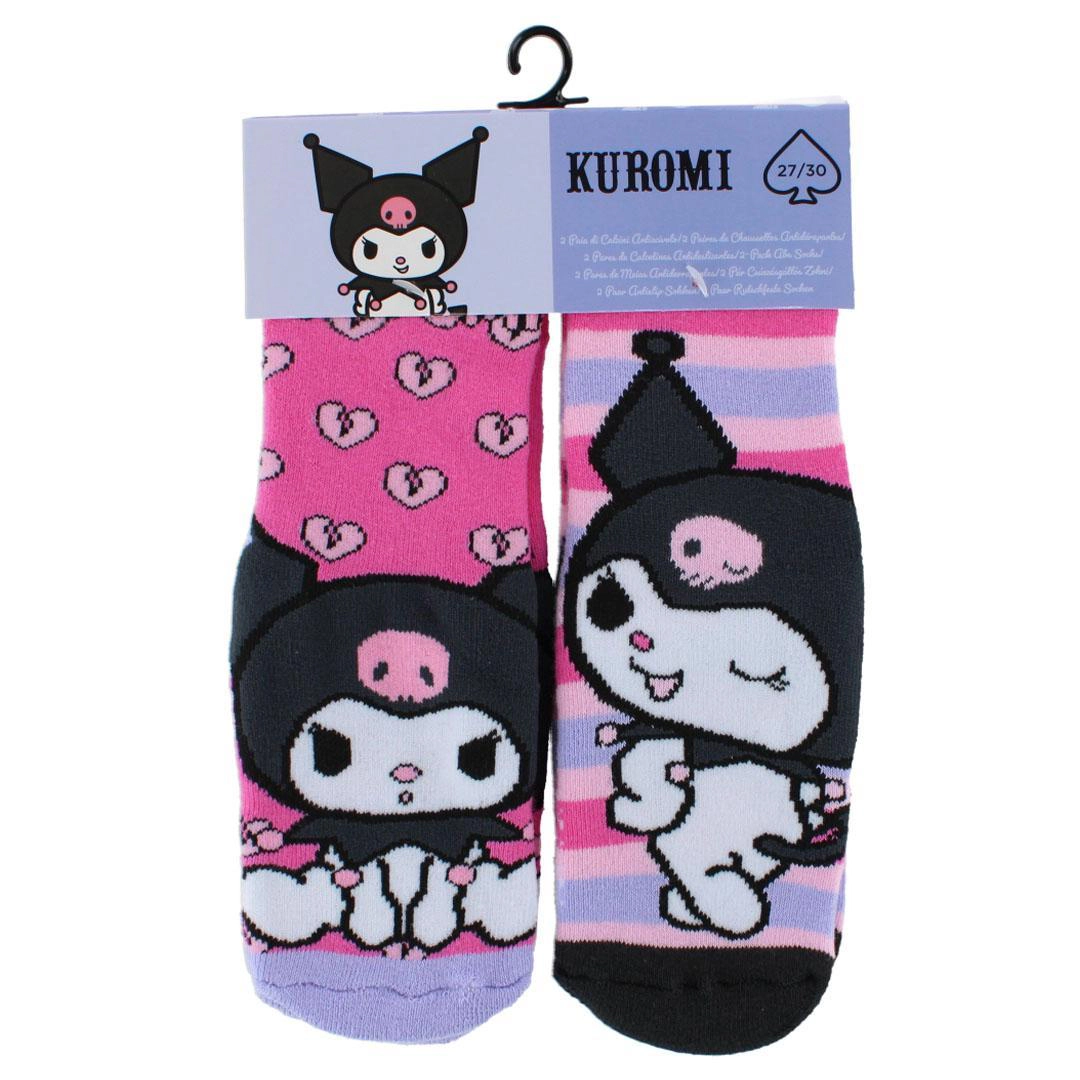 Textiel Trade Girl's Sanrio Hello Kitty Kuromi Non-Slip Socks (2 Pair)