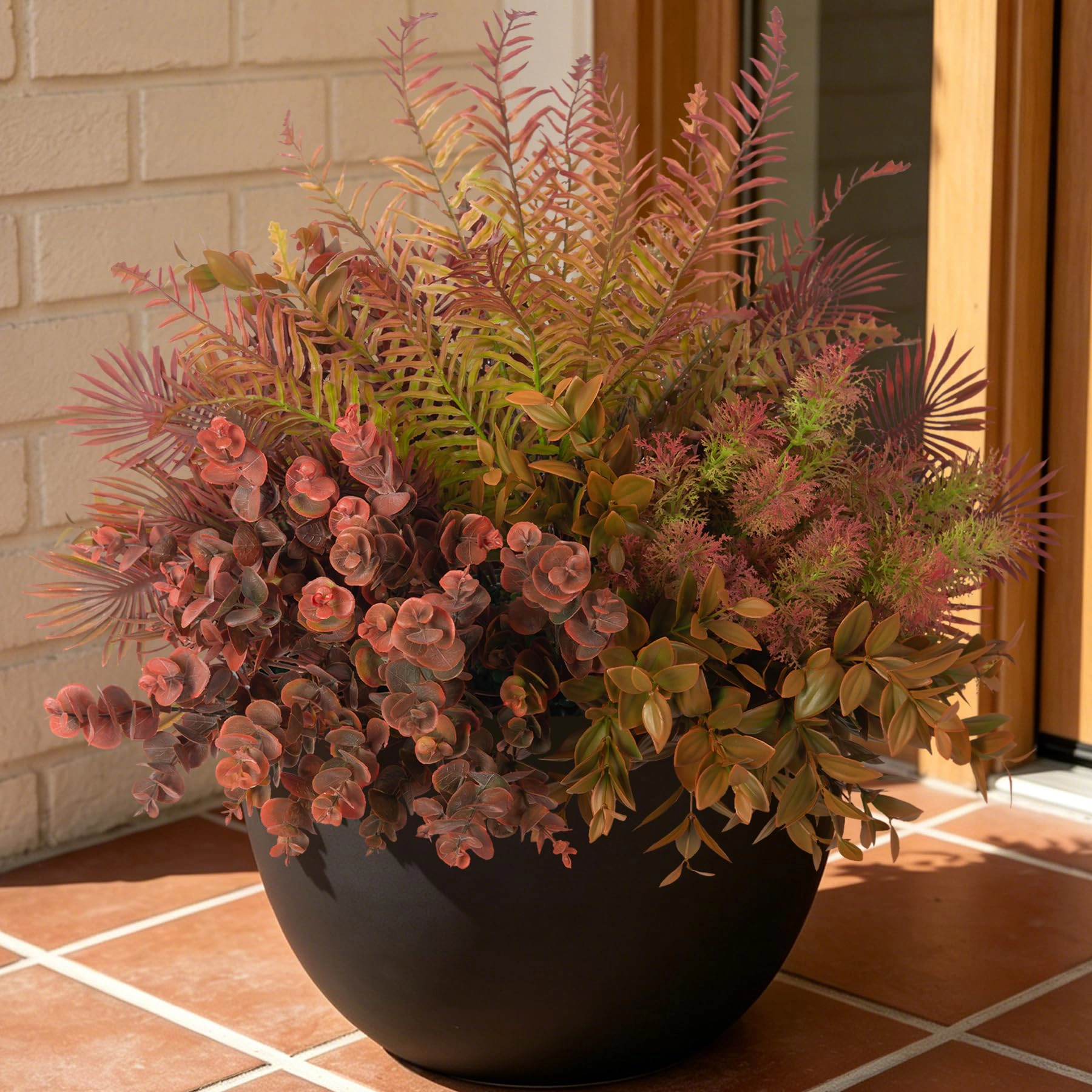 PUPWE 8 Fall Outdoor Faux Plants Uv Resistant