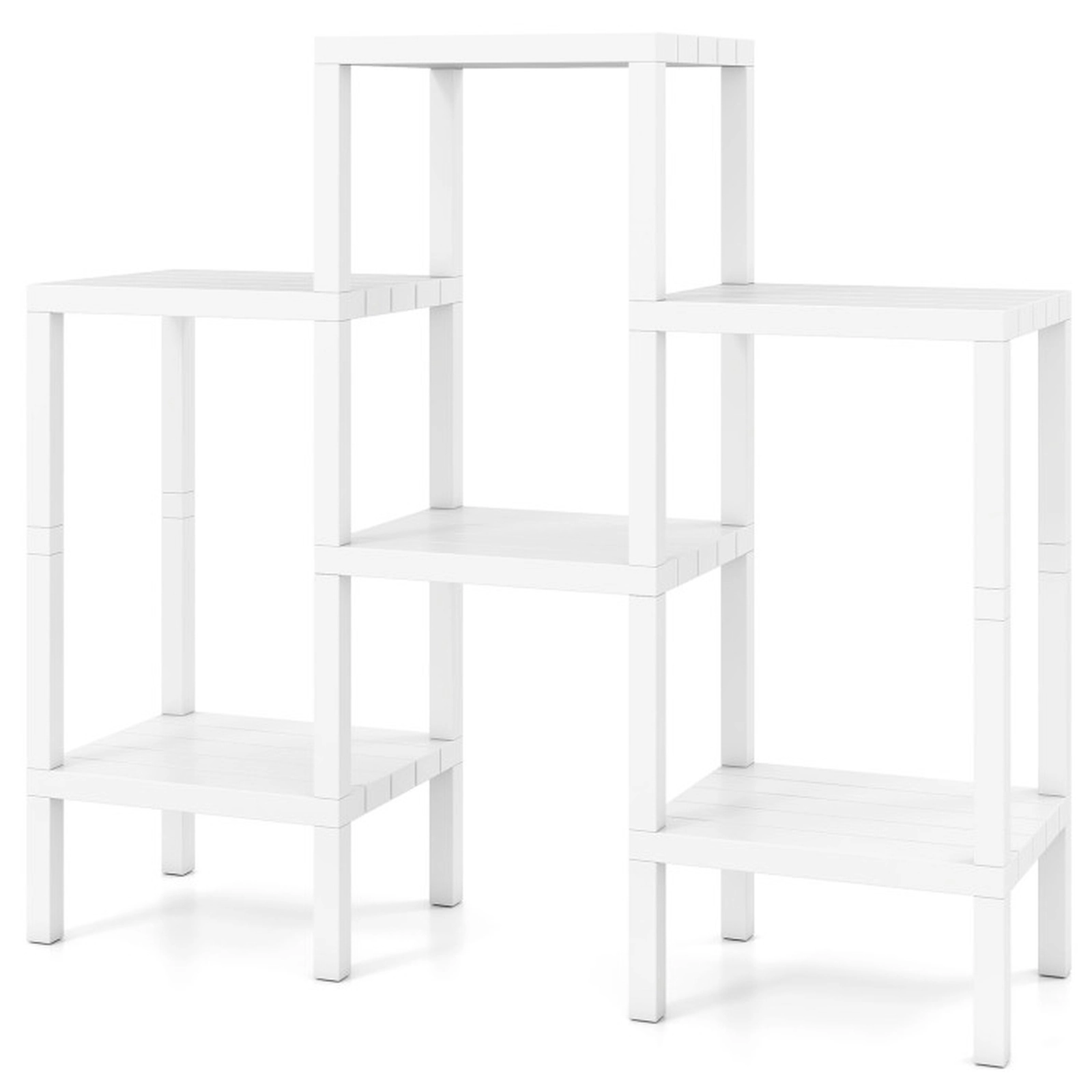 SUGIFT 6-Tier Plastic Modular Storage Shelves White for Living Room and Kitchen