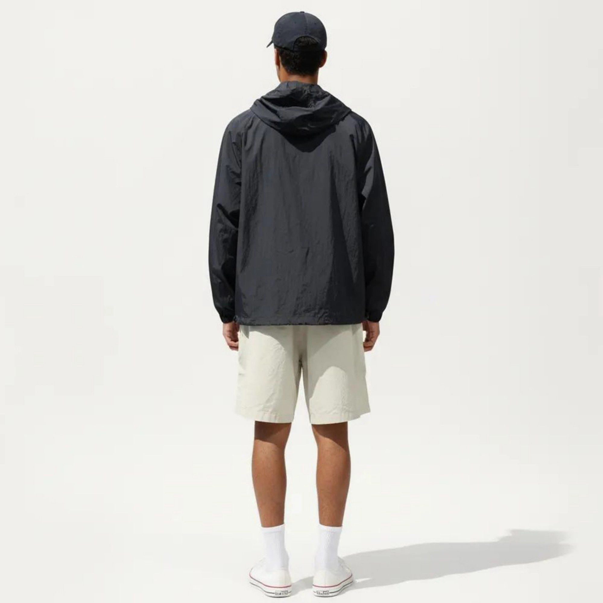 Anna-Kaci Men's Lightweight Hooded Windbreaker Jacket with Full Zip Closure Elastic Cuffs and Relaxed Fit